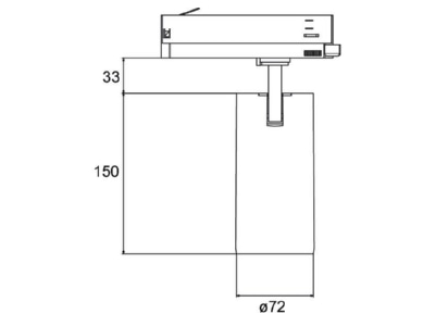 Ma�zeichnung Brumberg 88724184DA LED Schienenstrahler 230V 4000K