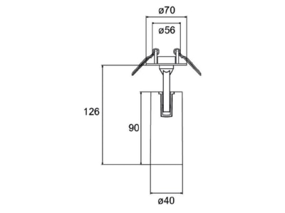 Ma�zeichnung Brumberg 88776184DA LED Halbeinbau Strahler 4000K