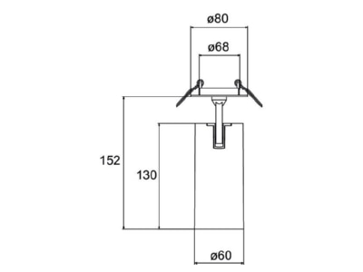 Ma�zeichnung Brumberg 88792165DA LED Halbeinbau Strahler 3500K