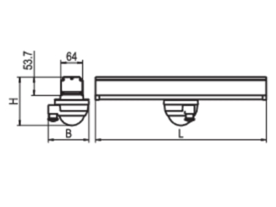 Strichzeichnung Ridi Leuchten VL2MF S500   2500028 Moduleinsatz Lichtsensor DALI 2  weiss