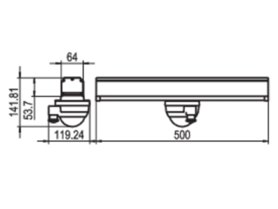 Mazeichnung Ridi Leuchten VL2MF S500   2500028 Moduleinsatz Lichtsensor DALI 2  weiss