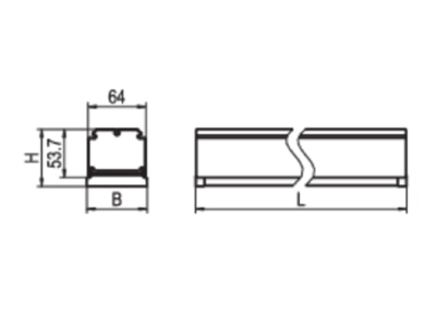 Line drawing Ridi Leuchten VL2S GP150   2550055 Gear tray for light line system VL2S GP150  2550055
