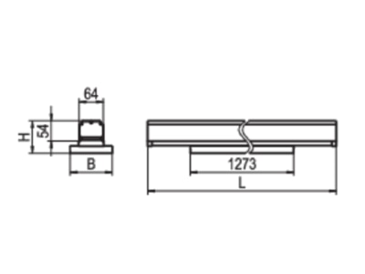Line drawing Ridi Leuchten VL2S LEN D  2560006 LED device carrier 7 pin 840  DALI 2  white  VL2S LEN D 2560006
