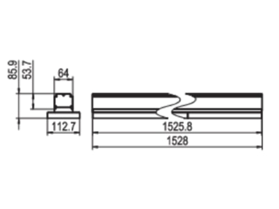 Ma�zeichnung Ridi Leuchten VL2S LEN DI  2560003 LED Geraetetraeger 7polig 840  DALI 2  weiss VL2S LEN DI 2560003