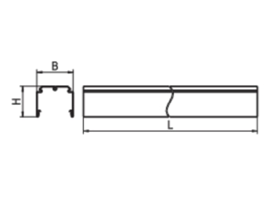 Line drawing Ridi Leuchten VL2TM 3000 7 SI Support profile light line system 3000mm
