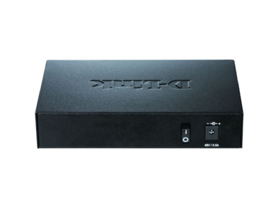 Back view DLink DES 1005P E Network switch 410 100 Mbit ports