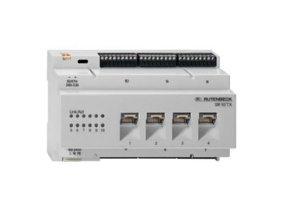 Produktbild 1 Rutenbeck SR 10TX GB PoE Gigabit Switch fuer REG Montage