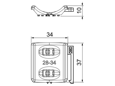 Mazeichnung 2 OBO 2058UW 34 LGR Universal Gegenwanne kombi  z Doppelwanne