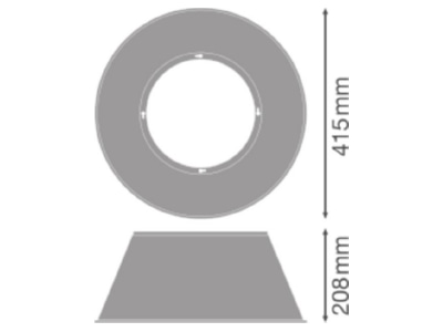 Dimensional drawing Ledvance HB ALU REFLECTOR 93W Reflector for luminaires