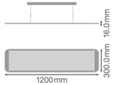 Mazeichnung Ledvance PANELDI120036W3KUGRD LED Pendelleuchte 3000K DALI UGR19