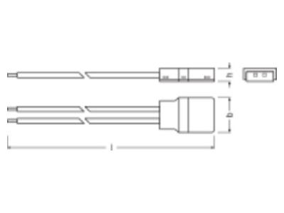 Dimensional drawing Ledvance LSAY CP P2 500 P  VE2  Accessory for light rope