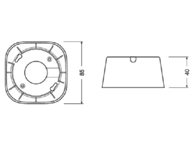 Dimensional drawing Ledvance VIVARESZBSENSADAPTER Light control system component