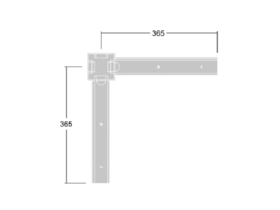 Dimensional drawing Zumtobel CONTUS T VL1 WH Coupler connector L shape for luminaires