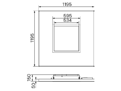 Dimensional drawing Philips Licht LP911P  10844800 Batten luminaire LP911P 10844800