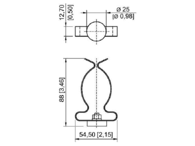 Dimensional drawing Stahl 120536 Mounting kit for luminaires