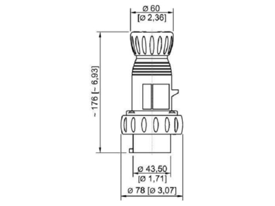 Dimensional drawing Stahl 8570 12 306 S 272898 Ex proof CEE coupler plug