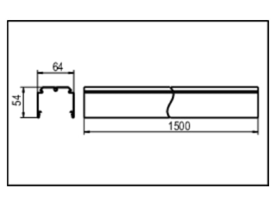 Mazeichnung Ridi Leuchten VL2TM 1500 13 Tragschiene weiss  13x2 5 m L 1500mm 13 polig