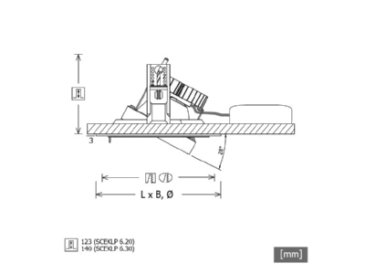 Ma�zeichnung 2 LTS SCEKLP 6 3040 35 si LED Einbaustrahler Scene6 840 35  D154