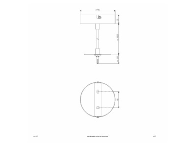 Dimensional drawing EVN ALPE01 Suspension cable for luminaires
