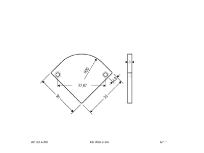 Dimensional drawing EVN APEXLEAPHR Mechanical accessory for luminaires