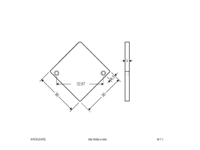 Dimensional drawing EVN APEXLEAPQ Mechanical accessory for luminaires