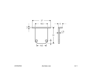 Dimensional drawing EVN APHTEAPEB Mechanical accessory for luminaires