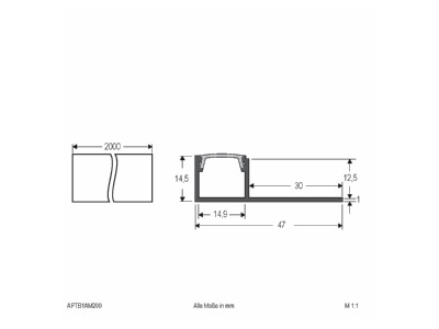 Dimensional drawing EVN APTB1AM200 Optical accessory for luminaires
