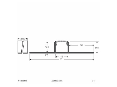 Dimensional drawing EVN APTB2AM200 Optical accessory for luminaires