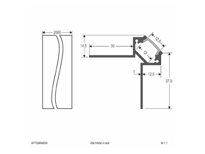 Dimensional drawing EVN APTB4AM200 Optical accessory for luminaires