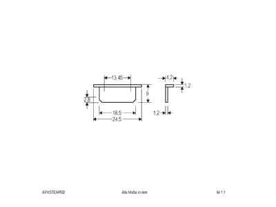 Dimensional drawing EVN APXSTEAPEB Mechanical accessory for luminaires