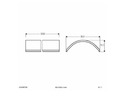 Dimensional drawing EVN KAMHR300 Optical accessory for luminaires