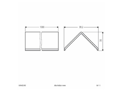 Dimensional drawing EVN KAMQ100 Optical accessory for luminaires