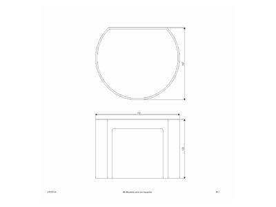 Dimensional drawing EVN L541201HR Cover for luminaires   Cover white 