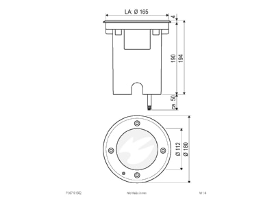 Mazeichnung EVN PC67101502 LED Bodenleuchte IP67 3000K