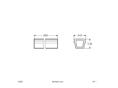 Dimensional drawing EVN SC500 Mechanical accessory for luminaires