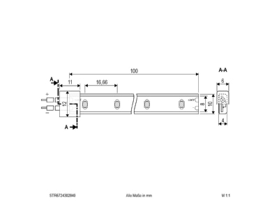 Mazeichnung EVN STR6724302840 LED Strip 24V 5m 4000K