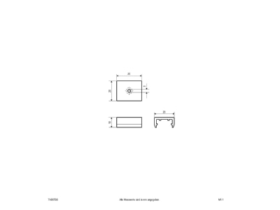 Dimensional drawing EVN TVB67BS Mechanical accessory for luminaires