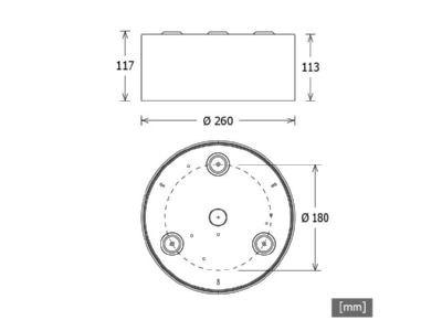 Ma�zeichnung LTS VTFL A 102 830 ws LED Anbaudownlight 830  ws