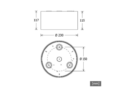 Ma�zeichnung LTS VTFM A 101 840 ws LED Anbaudownlight 840  ws
