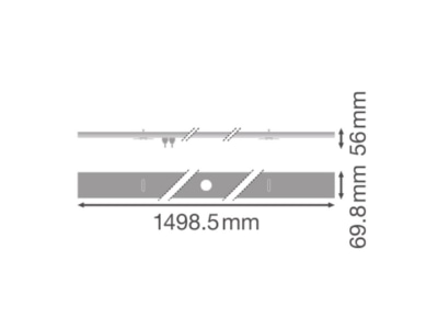Ma�zeichnung Ledvance TRUSYS 4099854193651 Tragschieneneinsatz 1500mm