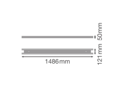 Dimensional drawing Ledvance TRUSYS 4099854230196 Mounting rail insert for T5 LED tube