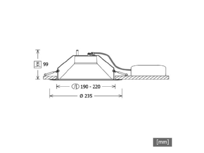 Dimensional drawing LTS LFLEXM233 840 DALIws Downlight spot floodlight