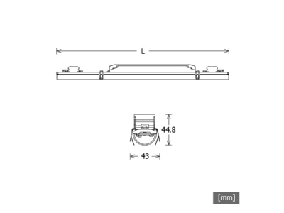 Dimensional drawing LTS LKL045 10830 1405 1D Batten luminaire LED not exchangeable