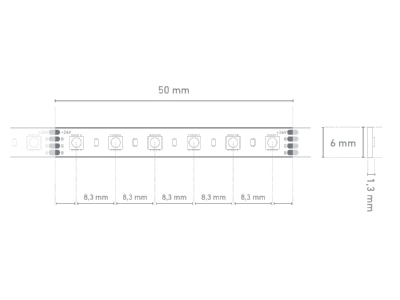 Dimensional drawing Barthelme 51540001 Light ribbon  hose  strip 24V RGB