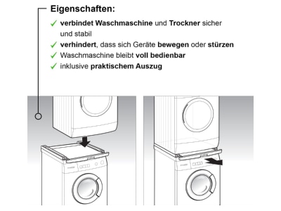 Product image detailed view 2 Siemens MDA WZ20400 Mounting set for washer dryer
