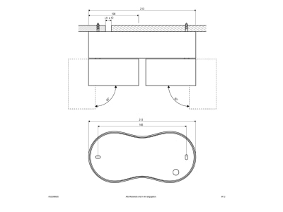 Dimensional drawing EVN AS20260925 Downlight spot floodlight