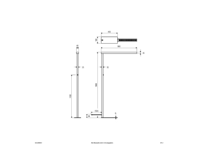Dimensional drawing EVN BSL500940 Floor lamp LED not exchangeable black
