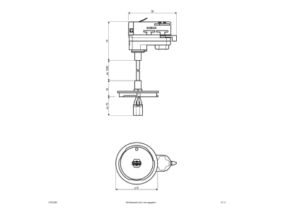 Dimensional drawing EVN CTPE2509 Suspension cable for luminaires