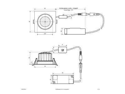 Dimensional drawing 1 EVN DQ54100125 Downlight spot floodlight
