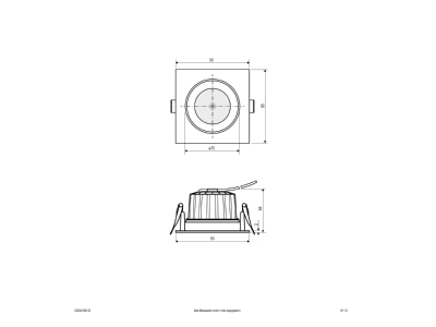 Dimensional drawing 2 EVN DQ54100125 Downlight spot floodlight